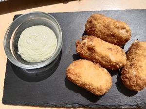 Croquetas con Alioli... Riquísimas at La Vegana Taperia Playa in Torre Del Mar