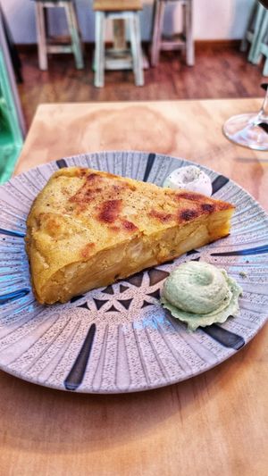 Tortilla de batatas (very nice) at La Vegana Taperia Playa in Torre Del Mar