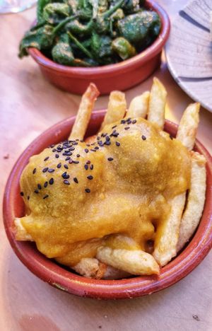 Albóndigas en salsa de almendras at La Vegana Taperia Playa in Torre Del Mar