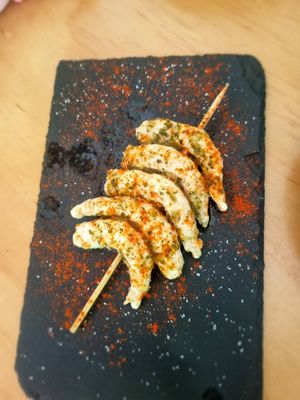 Pincho de gambas. Ricas y con muy buen sabor. at La Vegana Taperia Playa in Torre Del Mar