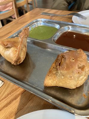 Potato samosas  at Honest Restaurant Cleveland in Parma Heights