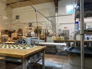 Bakery production area  at Chocolate Maven Bakery and Cafe in Santa Fe