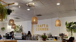 Cafe decor and barista station at Craft & Common in Orlando