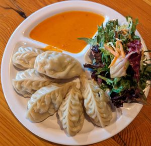 veggie momos at Sherpa Kitchen in Portland