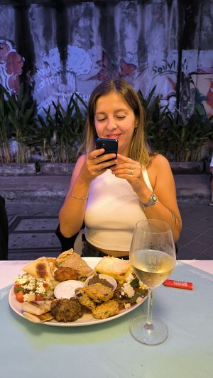 Vegetarian plate at Santorini Greek Restaurant Kuta in Kuta