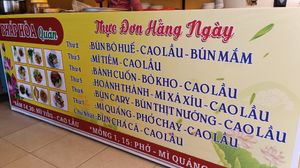 Menu at Quan Chay Phap Hoa in Hoi An