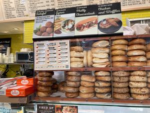Counter, with menu of Plantega items. at Plantega - Superior Gourmet Deli in New York City