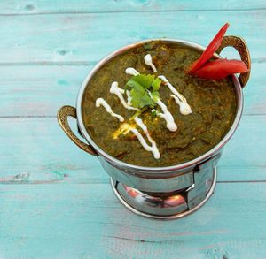 Palak Paneer ( spinach with homemade milk cheese) Vegetarian  at Bombay Palace Indian Restaurant in Alicante