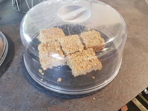 Rhubarb flapjacks (vg) at Lighthouse Café in South Shields