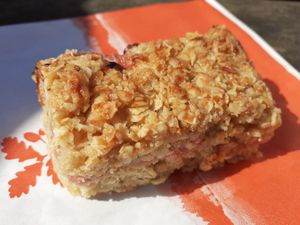 Rhubarb flapjack 😋 at Lighthouse Café in South Shields