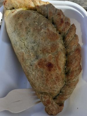 Curried cauliflower pasty (vg) at Lighthouse Café in South Shields