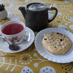 Vegan Chorley cake and fruit tea at Chorley Vegan Society in Chorley