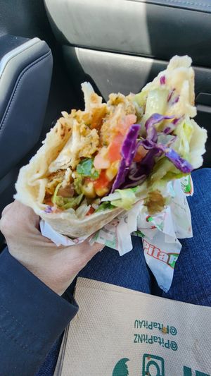 Felafel wrap was small for $14. But fresh and delicious. at Pita Pit in Napier