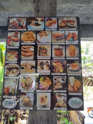 Menu at Bilbo's in Koh Phayam