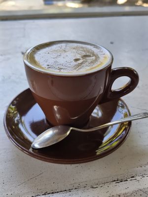 Cortado with soy milk at Bilbo's in Koh Phayam