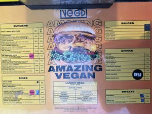 Menu.  at VEG'D - Vegan Burgers - P-Berg in Berlin