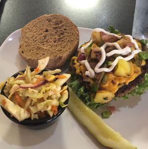 Hula Burger! Good af! at The Flaming Icecube Cafe in Boardman