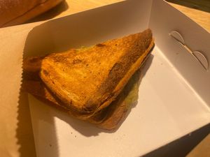 Vegan grilled cheese with avocado 🥑   at AMS - Up To Do Good in Schiphol