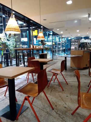 Inside the cafe (July 2025) at AMS - Up To Do Good in Schiphol