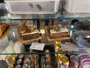 Vegan Biscoff and carrot cakes  at The Long Dog Café in Aberdeen