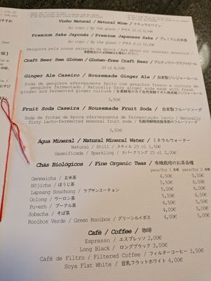 Menu part 2 at Musubu Cafe in Porto