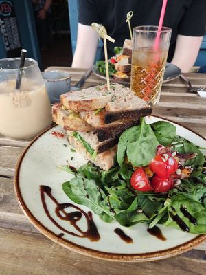 Vegan sausage and cheese sandwich at 99 Reasons in Manchester