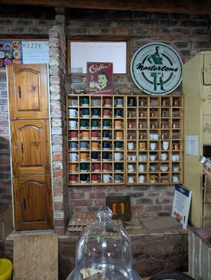 Coffee mugs at CoffeeTalks Cafe in Bloemfontein