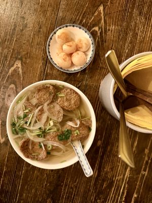 Pho and pickled Eggplants  at Wietnam in Krakow