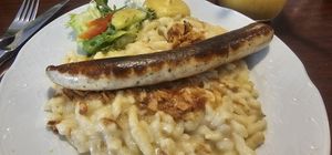Wurst with Soetzlel at Cafe Romantic in Heidelberg