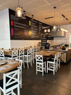 In the summer, the sliding doors can be opened to provide a refreshing breeze during high temperatures. at Polish Dainty in Berlin