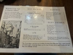 Drinks menu  at Deacon's House Cafe in Edinburgh