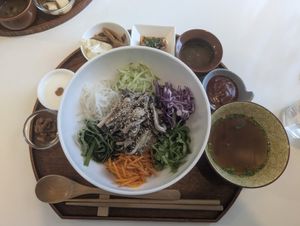 Brown rice bibimbap at Jeju Mellow - 감미롭다제주 in Seogwipo