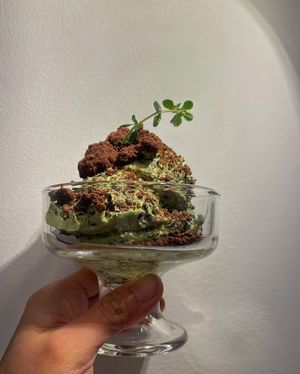 Matcha Choco Brad pudding at Cafe ohh good thing - 오굳띵 in Busan