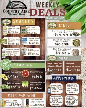 see weekly sales flyer in store or online  at Country Aire Market in Port Angeles