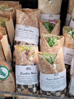 Vegan Seitan Wrap and Sambhar Wrap (Vegan) at Country Aire Market in Port Angeles