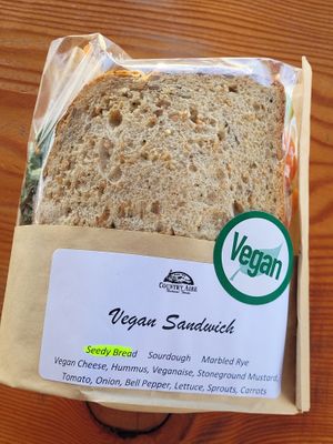 Vegan sandwich at Country Aire Market in Port Angeles