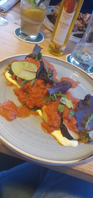 Auberginen Piccata at Zeitlos Hotel & Restaurant Am Fuchsbach in Pattensen