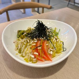 Refreshing avocado puree cold udon  at Yasai Shokudo - 有樹食 in Kaohsiung