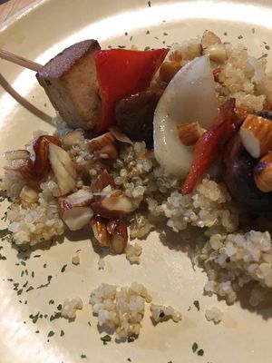 Quinoa with smoked tofu, bell pepper, mushrooms, fennel and almonds at Naturhaus Lehnwieser in Ramsau Am Dachstein