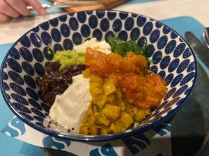 Tofu poke board at Tembo Resort in Koh Samui