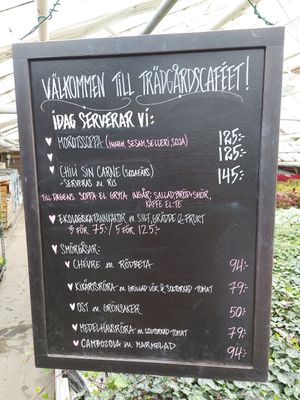 Menu September 2022, missing the vegan kale soup at Tradgardscafe - Slottstradgarden Ulriksdal in Solna