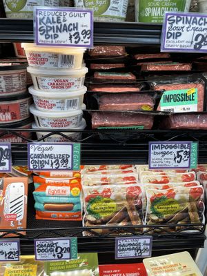 some vegan dips & proteins   at Trader Joe's in San Diego