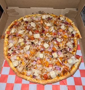 Vegan Butter Chicken Pizza  at Pizza Twist in Winchester
