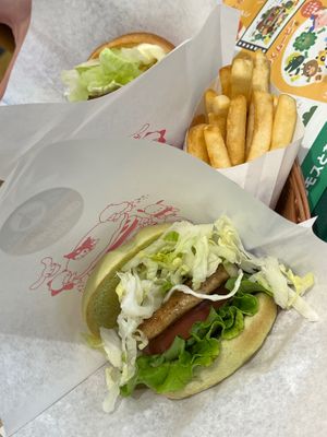 Soy burger was delicious! It tasted really clean.  at Mos Burger - Kitahama in Osaka