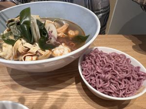 Mala broth still as good! $16. Made my own sauce to noodle dipping at the side  at Ascend Vegetarian 蔬升 in Central Singapore