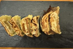 Curry gyoza 🥟 .  at Champagne and Gyoza Bar - Minota in Tokyo