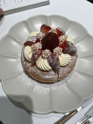 Strawberry donut  at Plant Light Vegan - 植光圈 in Taichung