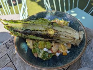 £18 for a couple of leaves (have to pay extra for the 'coconut' feta) at The White Horse  in Richmond