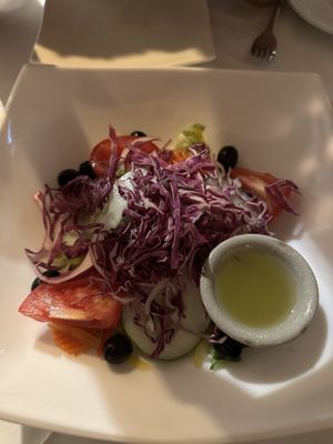 Salad with lemon dressing  at Le Repaire in La Digue