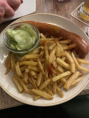 The cucumber salad was very tasty! And it also came with quite a large salad on the side, which was nice to get in some veggies😄  at Reimanns Eck in Hannover